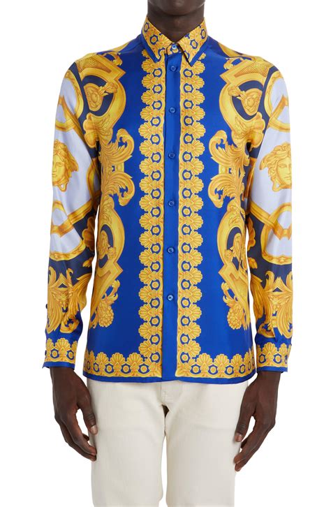 mens versace short sleeve button up|Versace shirts for men.